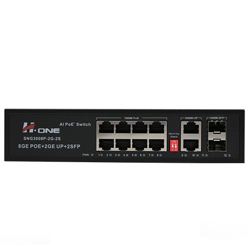 سوئیچ 8 پورت POE گیگ اچ وان مدل H1 Switch SNG3008P-2G-2S