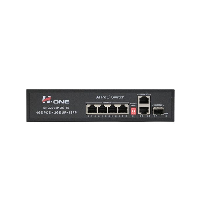 سوئیچ شبکه 4پورت POE گیگ اچ وان مدل H1 Switch SNG2004P-2G-1S