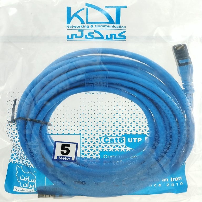کابل پچ کورد 5 متر CAT6 UTP کی دی تی مدل PC-500CM6UTP